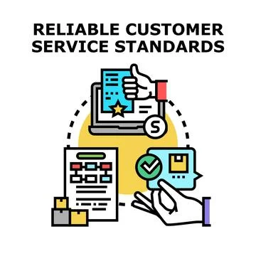 Optimizing reliable client service standards process Stockillustratie