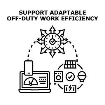 Optimizing remote work adaptability and off duty efficiency Stock Illustration
