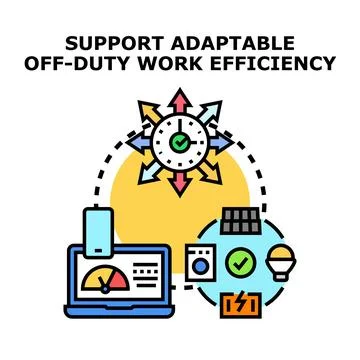 Optimizing remote work adaptability and off duty efficiency イラスト素材