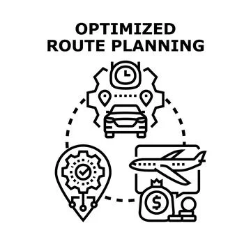 Optimizing route planning for efficient logistics management Stock Illustration