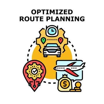 Optimizing route planning for efficient logistics management Stock Illustration