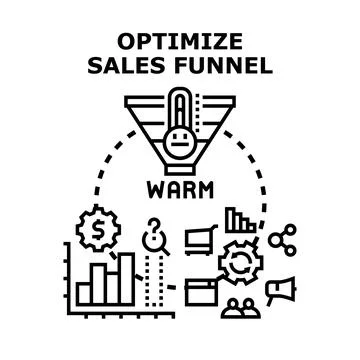 Optimizing sales funnel generating revenue leading successful strategy 스톡 일러스트