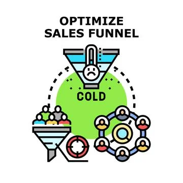Optimizing sales funnel process for lead generation strategy Stock Illustration