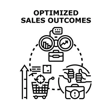 Optimizing sales outcomes process for business growth Stock Illustration