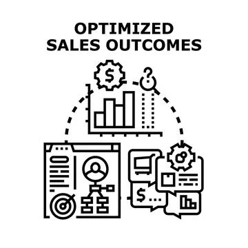 Optimizing sales outcomes process with data analysis concept Stock Illustration