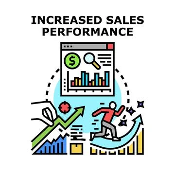Optimizing sales performance by improving business analytics and growth str.. Illustrazione stock