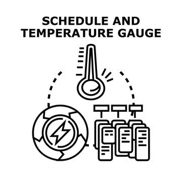 Optimizing schedule and temperature management creating efficiency Stockillustratie