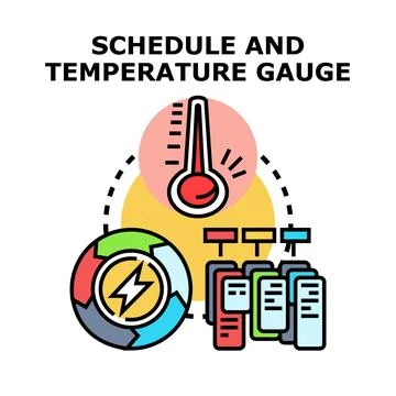 Optimizing schedule and temperature management creating efficiency Stock Illustration