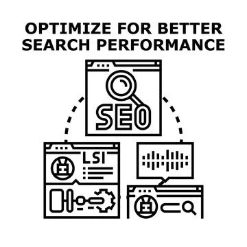 Optimizing search engine performance for digital marketing success Stock Illustration
