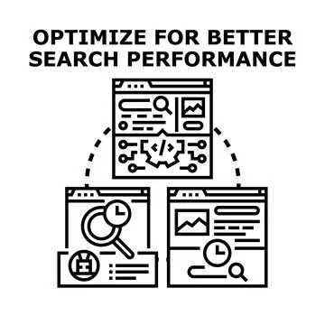 Optimizing search engine performance for digital marketing Stock Illustration