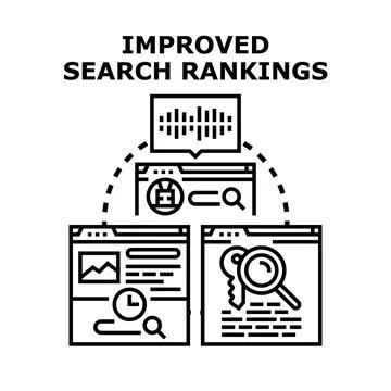 Optimizing search engine performance for improved rankings Stock Illustration