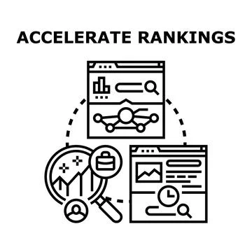 Optimizing search engine ranking boosting strategy concept Stock Illustration