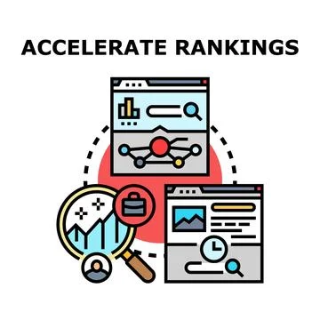 Optimizing search engine ranking boosting strategy concept Stock Illustration