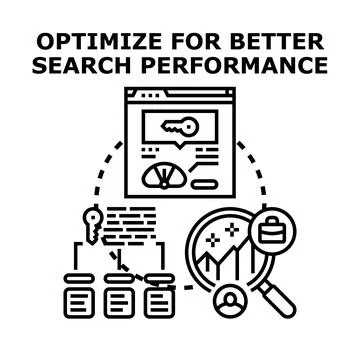 Optimizing search performance for digital marketing strategy Stock Illustration