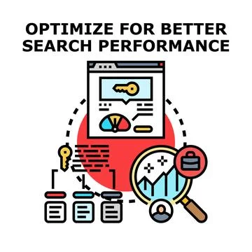 Optimizing search performance for digital marketing strategy Stock Illustration