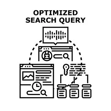 Optimizing search query for data retrieval and analysis Stock Illustration