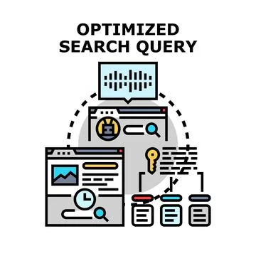 Optimizing search query for data retrieval and analysis Stock Illustration