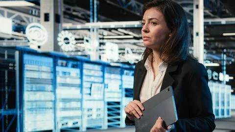 Optimizing servers, virtual graphics and system administrator in data center Stock Photos