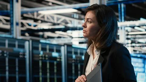 Optimizing servers, virtual graphics and system administrator in data center Stock Photos