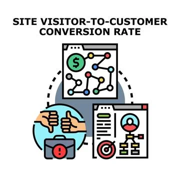 Optimizing site visitor customer conversion rate Illustration