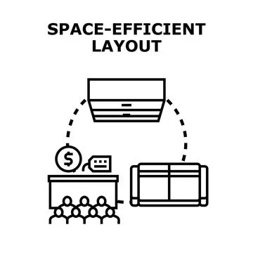 Optimizing space layout for efficient resource management Stock Illustration
