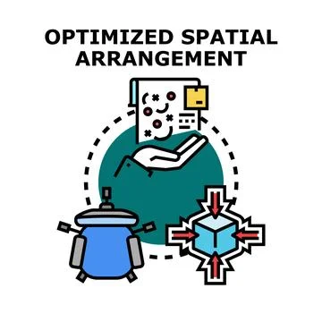 Optimizing spatial arrangement for efficient resource allocation Stock Illustration