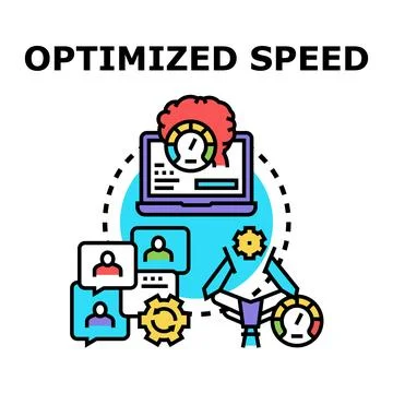 Optimizing speed and performance in technology and communication Stock Illustration