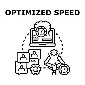 Optimizing speed and performance in technology and communication イラスト素材