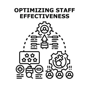 Optimizing staff effectiveness management and company growth Stock Illustration