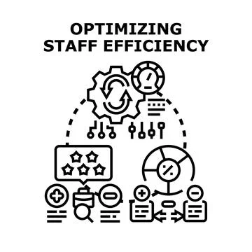 Optimizing staff efficiency developing business strategy Ilustración de archivo