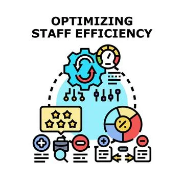 Optimizing staff efficiency developing business strategy Ilustración de archivo