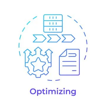 Optimizing stage blue gradient concept icon Stock Illustration