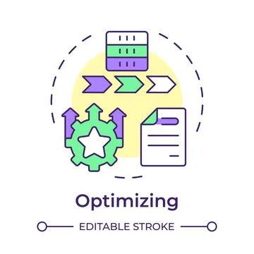 Optimizing stage multi color concept icon Stock Illustration