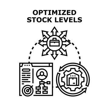 Optimizing stock levels for efficient business supply chain management Stock Illustration