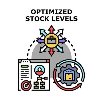 Optimizing stock levels for efficient business supply chain management Stock Illustration