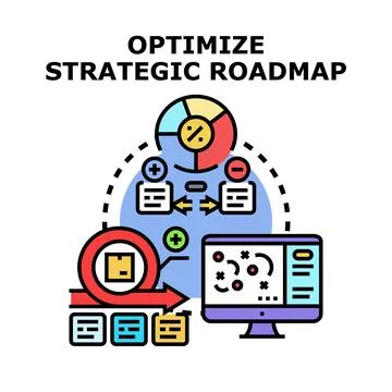 Optimizing strategic roadmap for business development planning Stock Illustration