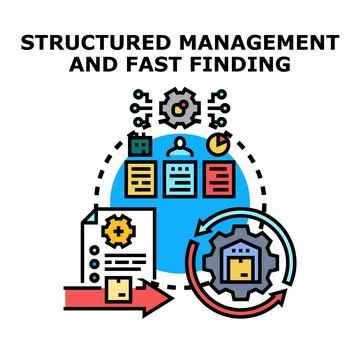 Optimizing structured management for efficient finding and organization Stock Illustration