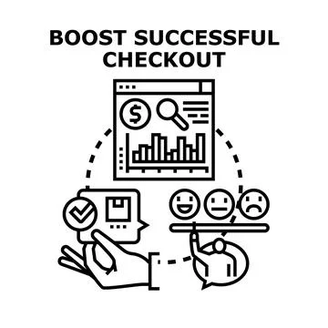 Optimizing successful checkout boosting sales conversion Stock Illustration
