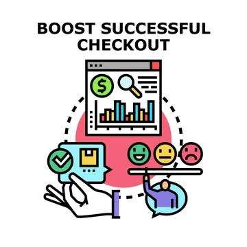 Optimizing successful checkout boosting sales conversion Stock Illustration