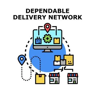 Optimizing supply chain logistics for dependable delivery network Stock Illustration