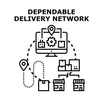 Optimizing supply chain logistics for dependable delivery network Stock Illustration