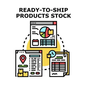 Optimizing supply chain with ready to ship product stock management Stock Illustration