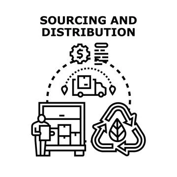 Optimizing supply chain sourcing and global distribution Stock Illustration