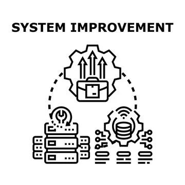 Optimizing system improvement process for business development efficiency Stock Illustration