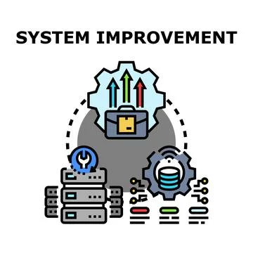 Optimizing system improvement process for business development efficiency Stock Illustration