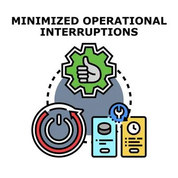 Optimizing system operations minimizing business interruptions concept Ilustración de archivo