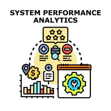 Optimizing system performance analytics and business management Stock Illustration