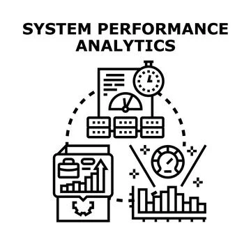 Optimizing system performance analytics and data management Stockillustratie