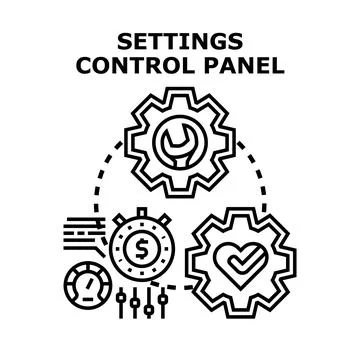 Optimizing system settings with control panel concept Stock Illustration