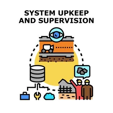 Optimizing system upkeep with diligent supervision and data management Stock Illustration